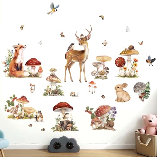 Amimagen Wandtattoos Wald Tier Wandaufkleber - Pilz Hirsch Fuchs Kaninchen Wald Wandsticker - Baby Kindergarten Kinder Mädchen Schlafzimmer Tagespflege Wand Dekor Amimagen Wandtattoos Wald Tier Wandaufkleber - Pilz Hirsch Fuchs Kaninchen Wald Wandsticker - Baby Kindergarten Kinder Mädchen Schlafzimmer Tagespflege Wand Dekor von Amimagen