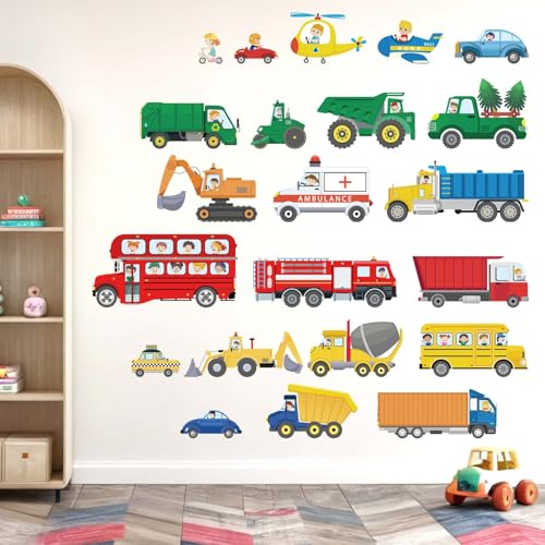Automobil Wandaufkleber für Kinder Jungen Wandtattoo: Abziehen und kleben Traktor Baufahrzeug LKW Wandabziehbilder Automobil Wandaufkleber für Kinder Jungen Wandtattoo: Abziehen und kleben Traktor Baufahrzeug LKW Wandabziehbilder von Amimagen