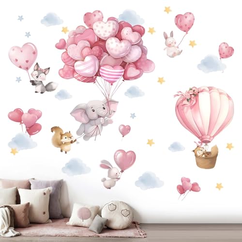 Baby Tiere Ballon Wandaufkleber Elefant von Amimagen