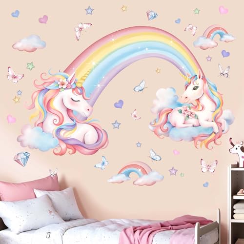 Einhorn Wandtattoo für Mädchen Schlafzimmer Wandaufkleber: Regenbogen Einhornio Wolke Abziehen und Aufkleben Wandabziehbilder - Wandsticker Kinder Produkte Alter 1-12 Jahre Einhorn Wandtattoo für Mädchen Schlafzimmer Wandaufkleber: Regenbogen Einhornio Wolke Abziehen und Aufkleben Wandabziehbilder - Wandsticker Kinder Produkte Alter 1-12 Jahre von Amimagen