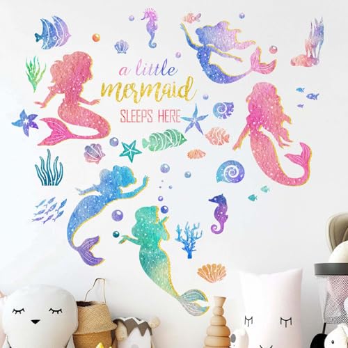 Kleine Meerjungfrau Wandaufkleber für Mädchen Wandtattoo: Abziehen und kleben unter dem Meer Marine Ozean Wandaufkleber - Wand kunst Dekor Kinder Produkte Kleine Meerjungfrau Wandaufkleber für Mädchen Wandtattoo: Abziehen und kleben unter dem Meer Marine Ozean Wandaufkleber - Wand kunst Dekor Kinder Produkte von Amimagen