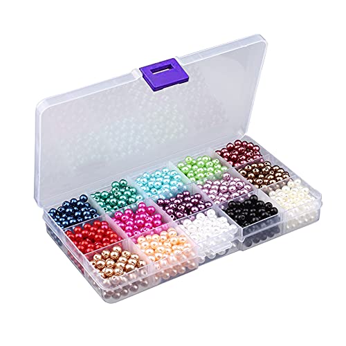 Amindz 1500 Stück, 6 mm, Perlen, rund, mit Loch, Perlen, für Schmuck, mehrfarbige Perlen für Ohrringe, Halskette, Armband, Schmuckherstellung Amindz 1500 Stück, 6 mm, Perlen, rund, mit Loch, Perlen, für Schmuck, mehrfarbige Perlen für Ohrringe, Halskette, Armband, Schmuckherstellung von Amindz