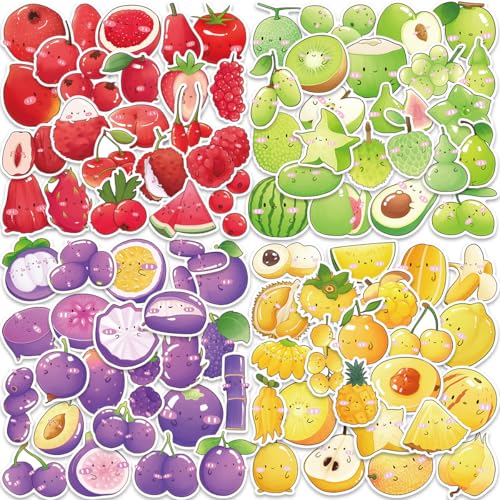 Niedliche Obstaufkleber für Kinder – 200 verschiedene Designs, lächelnde und schüchterne Früchte in Gelb, Grün, Rot und Lila – 5-7,5 cm Cartoon Obst Sticker set Niedliche Obstaufkleber für Kinder – 200 verschiedene Designs, lächelnde und schüchterne Früchte in Gelb, Grün, Rot und Lila – 5-7,5 cm Cartoon Obst Sticker set von Amitorfo
