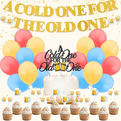 A Cold One for The Old One Birthday Party Decorations, Beer Party Décor Includes Birthday Banner Cake Topper Cupcake Toppers Balloons A Cold One for The Old One Birthday Party Decorations, Beer Party Décor Includes Birthday Banner Cake Topper Cupcake Toppers Balloons von Amnbrei