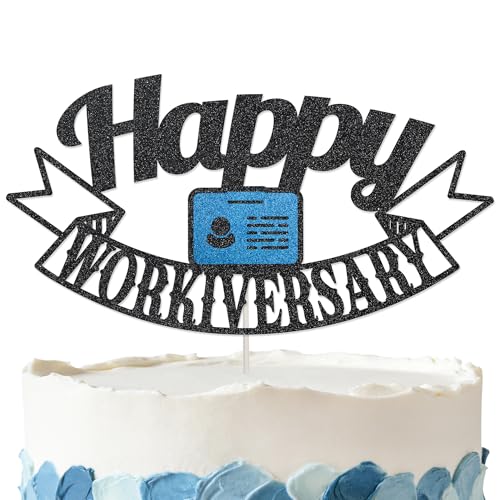 Happy Workiversary Tortenaufsatz – Glitzer, Happy Work Anniversary Dekorationen für Abschied, Ruhestand, Partyzubehör Happy Workiversary Tortenaufsatz – Glitzer, Happy Work Anniversary Dekorationen für Abschied, Ruhestand, Partyzubehör von Amnbrei