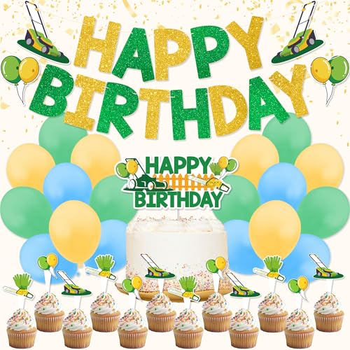Rasenmäher Geburtstagsfeier Dekorationen, Rasenmäher Party Dekor inklusive Geburtstagsbanner Cake Topper Cupcake Toppers Luftballons von Amnbrei