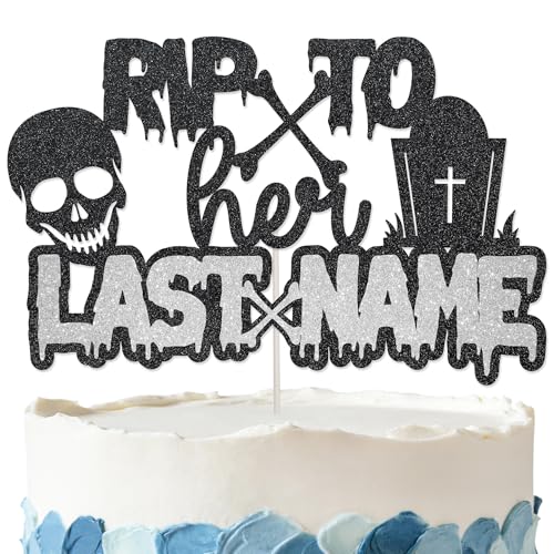Tortenaufsatz "Rip To Her Nachname" – Glitzer-Dekoration für Junggesellinnenabschiede von Amnbrei