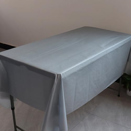 Amocytec Graue Kunststoff-Tischdecken, Einweg-Tischdecken, Tischdecken, Grillen, Picknick, Geburtstag, Weihnachten, Partys, wasserdicht, öldicht, dünn, Party, Grau, 137,2 x 274,3 cm, 2 Stück Amocytec Graue Kunststoff-Tischdecken, Einweg-Tischdecken, Tischdecken, Grillen, Picknick, Geburtstag, Weihnachten, Partys, wasserdicht, öldicht, dünn, Party, Grau, 137,2 x 274,3 cm, 2 Stück von Amocytec