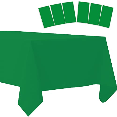 Kunststoff-Tischdecken, Einweg-Tischdecken, Kunststoff-Tischdecken für Grill, Picknick, Geburtstag, Hochzeit, Partys, wasserdicht und öldicht, leicht, dünn, grün, 137 x 274 cm, 6 Stück Kunststoff-Tischdecken, Einweg-Tischdecken, Kunststoff-Tischdecken für Grill, Picknick, Geburtstag, Hochzeit, Partys, wasserdicht und öldicht, leicht, dünn, grün, 137 x 274 cm, 6 Stück von Amocytec