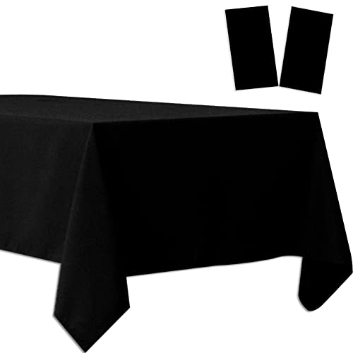 Kunststoff-Tischdecken, Einweg-Tischdecken, Kunststoff-Tischdecken für Grill, Picknick, Geburtstag, Hochzeit, Partys, wasserdicht und öldicht, leicht, dünn, schwarz, 137 x 274 cm, 2 Stück Kunststoff-Tischdecken, Einweg-Tischdecken, Kunststoff-Tischdecken für Grill, Picknick, Geburtstag, Hochzeit, Partys, wasserdicht und öldicht, leicht, dünn, schwarz, 137 x 274 cm, 2 Stück von Amocytec