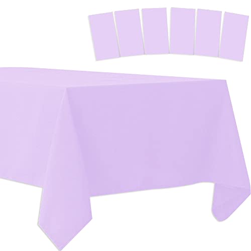Kunststoff-Tischdecken, Einweg-Tischdecken, Kunststoff-Tischdecken für Grill, Picknick, Geburtstag, Hochzeit, Partys, wasserdicht und öldicht, leicht, hellviolett, 137 x 274 cm, 6 Stück Kunststoff-Tischdecken, Einweg-Tischdecken, Kunststoff-Tischdecken für Grill, Picknick, Geburtstag, Hochzeit, Partys, wasserdicht und öldicht, leicht, hellviolett, 137 x 274 cm, 6 Stück von Amocytec