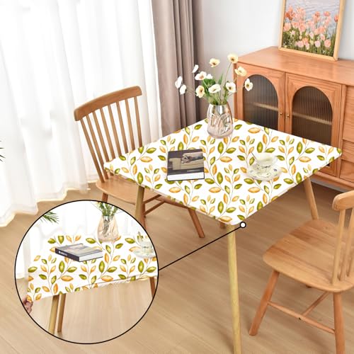 Amonsa Herbst-Tischdecke, quadratisch, mit elastischem Rand: dehnbarer, waschbarer Stoff, Couchtischschutz, Grün und Blattgold, 96,5 x 96,5 cm Amonsa Herbst-Tischdecke, quadratisch, mit elastischem Rand: dehnbarer, waschbarer Stoff, Couchtischschutz, Grün und Blattgold, 96,5 x 96,5 cm von Amonsa