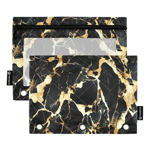 3 Ringe Bleistifttaschen für Pony mit klarem Fenster schwarz Gold unregelmäßige Kunst Marmor Stiftetaschen mit Reißverschluss verstärkte Ösen 3 Löcher gestanzte Ordner für die Lagerung von 3 Ringe Bleistifttaschen für Pony mit klarem Fenster schwarz Gold unregelmäßige Kunst Marmor Stiftetaschen mit Reißverschluss verstärkte Ösen 3 Löcher gestanzte Ordner für die Lagerung von von Amooorous