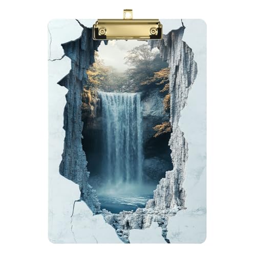 3D-Klemmbrett mit gebrochenem Marmorloch, Wasserfall, A4, rutschfest, 1 Klemmbrett, Acryl, niedlich für Lehrer, Krankenpflege, Tabla para escribir con Clip, Größe 22,9 x 30,5 cm 3D-Klemmbrett mit gebrochenem Marmorloch, Wasserfall, A4, rutschfest, 1 Klemmbrett, Acryl, niedlich für Lehrer, Krankenpflege, Tabla para escribir con Clip, Größe 22,9 x 30,5 cm von Amooorous