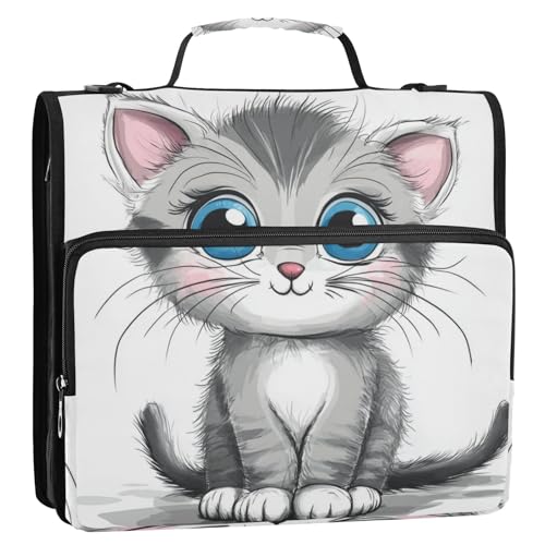Aktenordner mit 3 Ringen und 3 Ringen, mit extra Taschen und Schultergurt, mehrere Taschen, Dokumentenmappe, Organizer für Schule/Büro, Grau Aktenordner mit 3 Ringen und 3 Ringen, mit extra Taschen und Schultergurt, mehrere Taschen, Dokumentenmappe, Organizer für Schule/Büro, Grau von Amooorous