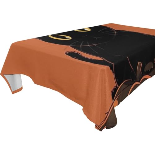 Amooorous Stoff-Tischdecken mit Cartoon-Halloween-Katze, abwischbar, für Küche und Esszimmer, Grillen, 1,8 m - 2,4 m, waschbar, für Camping, Party, 1 Stück, Größe 137 x 183 cm Amooorous Stoff-Tischdecken mit Cartoon-Halloween-Katze, abwischbar, für Küche und Esszimmer, Grillen, 1,8 m - 2,4 m, waschbar, für Camping, Party, 1 Stück, Größe 137 x 183 cm von Amooorous