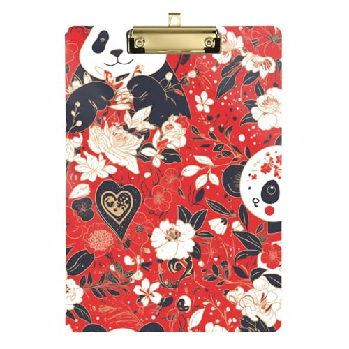 Animal Panda Crimson Retro A4 Ordner Klemmbrett Office Solutions Klemmbretter Wasserdicht für das erste Jahr Lehrer Must Haves Tabla para escribir Größe 9 x 12 von Amooorous