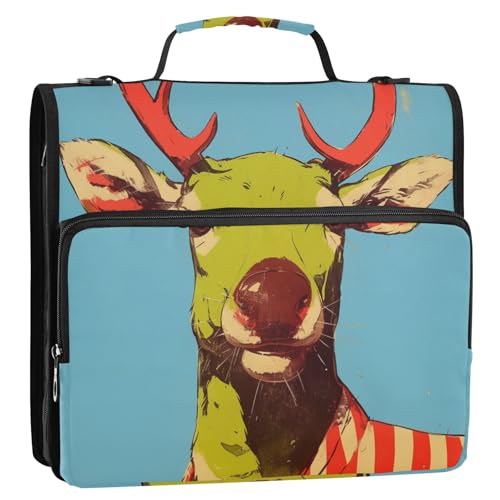 Asthetic Green Deer 3,8 cm 3 Ringe stabiler Reißverschluss Ordner mit Schultergurt, mehrere Taschen, Dokumentenmappe für Mittelschule, Organisadores de adhesivos escolares Asthetic Green Deer 3,8 cm 3 Ringe stabiler Reißverschluss Ordner mit Schultergurt, mehrere Taschen, Dokumentenmappe für Mittelschule, Organisadores de adhesivos escolares von Amooorous