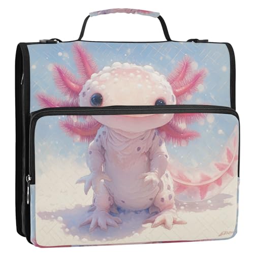 Axolotl Ringbuch mit 3 Ringen, 3,8 cm, Pfirsichfarben, mit Reißverschluss und Schultergurt und Griff, einfach zu tragen, Schulbedarf, Organizer für Mittelschule, Clip de Cremallera escolar Axolotl Ringbuch mit 3 Ringen, 3,8 cm, Pfirsichfarben, mit Reißverschluss und Schultergurt und Griff, einfach zu tragen, Schulbedarf, Organizer für Mittelschule, Clip de Cremallera escolar von Amooorous