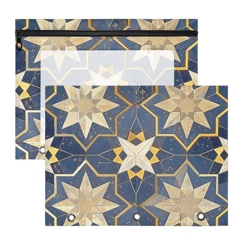 Binder-Federmäppchen mit 3 Löchern, Kunststoff-Aktenordner für A4-Papier, Briefe, 2 Stück, Studenten, Klassenzimmer, böhmische blaue Vintage-Blumen Binder-Federmäppchen mit 3 Löchern, Kunststoff-Aktenordner für A4-Papier, Briefe, 2 Stück, Studenten, Klassenzimmer, böhmische blaue Vintage-Blumen von Amooorous