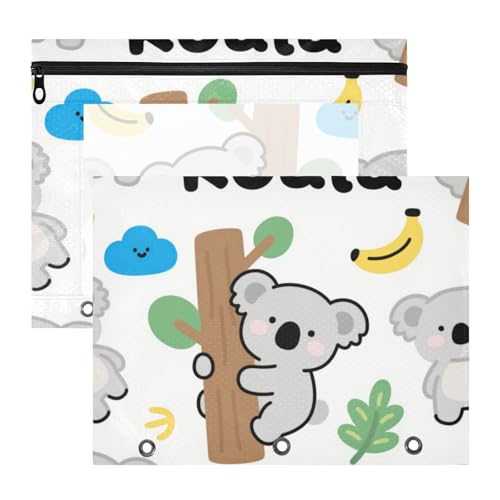 Binder Portable Pocket Folders for A4 Paper Letter 2 Pack Teacher Class Cute Cartoon Grey Koala Binder Portable Pocket Folders for A4 Paper Letter 2 Pack Teacher Class Cute Cartoon Grey Koala von Amooorous