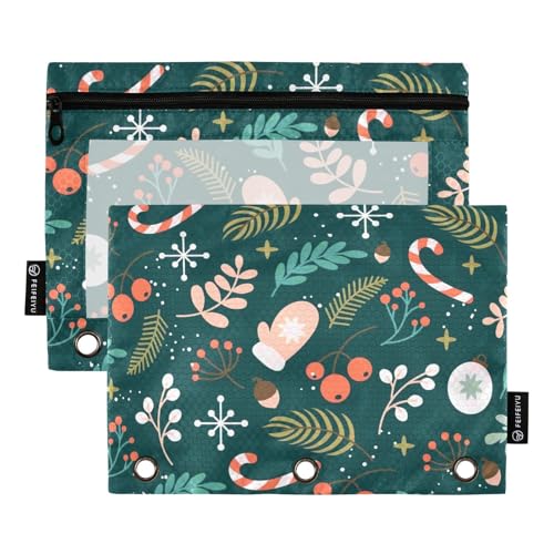 Bindertaschen mit 3 Ringen mit Reißverschluss und transparentem Fenster, Grün, Frohe Weihnachten, Party, großes Federmäppchen, klares Fenster und Ösen, 3 Löcher, Ordner für Schule, Büro und Zuhause Bindertaschen mit 3 Ringen mit Reißverschluss und transparentem Fenster, Grün, Frohe Weihnachten, Party, großes Federmäppchen, klares Fenster und Ösen, 3 Löcher, Ordner für Schule, Büro und Zuhause von Amooorous