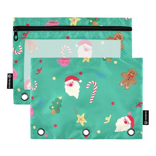 Bindertaschen mit 3 Ringen mit transparentem Fenster, grün, für Weihnachten, Party, Bleistifttasche mit Reißverschluss, verstärkte Ösen, 3 Löcher, Ordner, Schule, Klasse, Büro, Organizer, mehrfarbig Bindertaschen mit 3 Ringen mit transparentem Fenster, grün, für Weihnachten, Party, Bleistifttasche mit Reißverschluss, verstärkte Ösen, 3 Löcher, Ordner, Schule, Klasse, Büro, Organizer, mehrfarbig von Amooorous