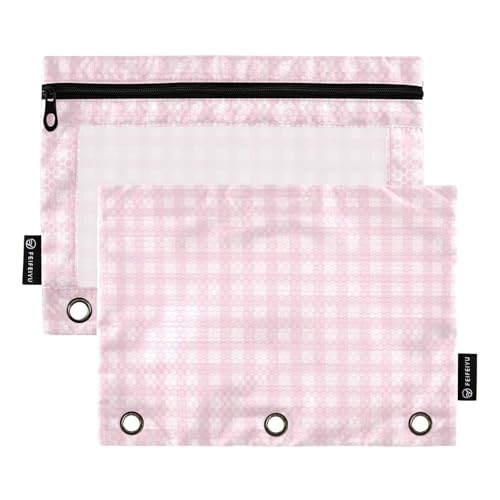 Bindertaschen mit Reißverschluss und transparentem Fenster, Pfirsichschachbrettringe, Federmäppchen, groß und stabil, 3-fach gelocht, Ordner für Klassenzimmer, Schule, Büro, Zubehör, mehrfarbig, 2 Bindertaschen mit Reißverschluss und transparentem Fenster, Pfirsichschachbrettringe, Federmäppchen, groß und stabil, 3-fach gelocht, Ordner für Klassenzimmer, Schule, Büro, Zubehör, mehrfarbig, 2 von Amooorous