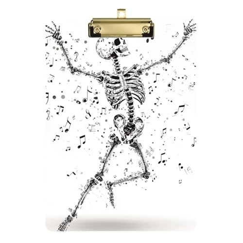 Black Note Skull A4 Krankenhaus-Klemmbrett Office Solutions Klemmbretter Hartplatte für Softball-Trainer Klemmbrett Lehrer-Tablas para escribir Größe 22,9 x 30,5 cm von Amooorous