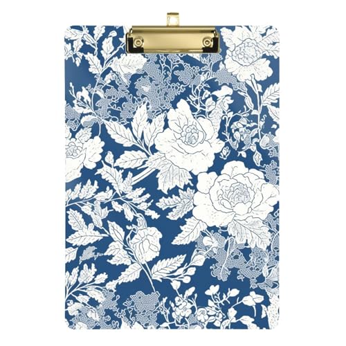 Blau-weiße Boho-Blumenblüte, A4-Ordner mit Klemmbrett, Klemmbrett, Ergotherapie, Kunststoff, für das erste Jahr, Lehrer, Must Haves Tabla para escribir con Clip, Größe 22,9 x 30,5 cm Blau-weiße Boho-Blumenblüte, A4-Ordner mit Klemmbrett, Klemmbrett, Ergotherapie, Kunststoff, für das erste Jahr, Lehrer, Must Haves Tabla para escribir con Clip, Größe 22,9 x 30,5 cm von Amooorous