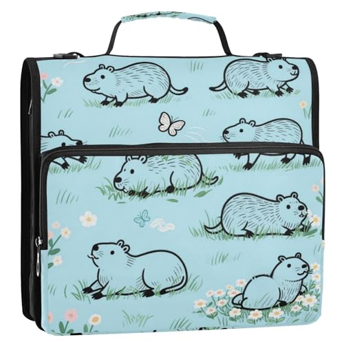 Blaues Meerschweinchen-Ordner-Organizer mit 3 Ringen, 3,8 cm, mit Griff, wasserdicht, Dokumentenordner, Organizer für Mittelschule, Organisadores de Carteras Blaues Meerschweinchen-Ordner-Organizer mit 3 Ringen, 3,8 cm, mit Griff, wasserdicht, Dokumentenordner, Organizer für Mittelschule, Organisadores de Carteras von Amooorous