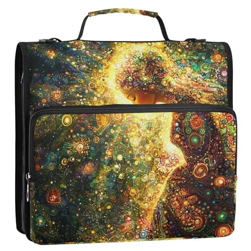 Boho Colorful Beautiful Girl 3 Rings School Zipper Binder with Handle and Removable Shoulder Strap Multi-Pocket School Binders Organizer for School Bolsa de almacenamiento de archivos Boho Colorful Beautiful Girl 3 Rings School Zipper Binder with Handle and Removable Shoulder Strap Multi-Pocket School Binders Organizer for School Bolsa de almacenamiento de archivos von Amooorous