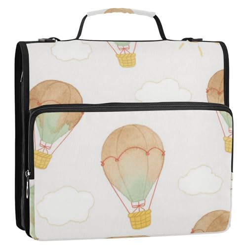 Brown Sun Heißluftballon-Organizer mit 3 Ringen, 3,8 cm, mit Schultergurt, Dokumentenmappe für Schule und Büro, Carpeta con bolsillo Extra Brown Sun Heißluftballon-Organizer mit 3 Ringen, 3,8 cm, mit Schultergurt, Dokumentenmappe für Schule und Büro, Carpeta con bolsillo Extra von Amooorous