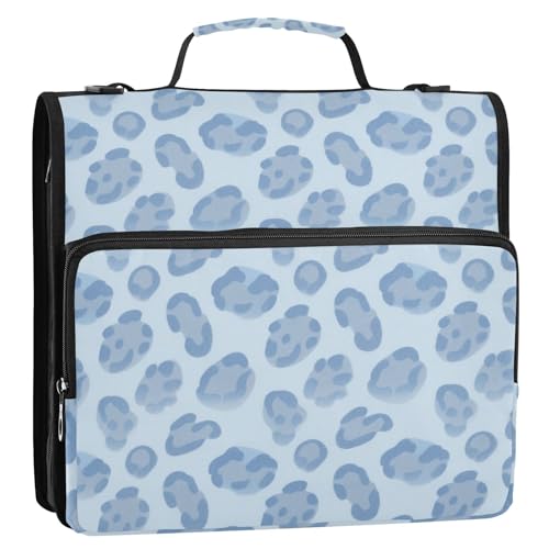 Cartera Portátil Aktenordner mit 3 Ringen, Reißverschluss, mit Schultergurt und Griff, leicht zu transportieren, Leopardenmuster, 3,8 cm, Grau Cartera Portátil Aktenordner mit 3 Ringen, Reißverschluss, mit Schultergurt und Griff, leicht zu transportieren, Leopardenmuster, 3,8 cm, Grau von Amooorous