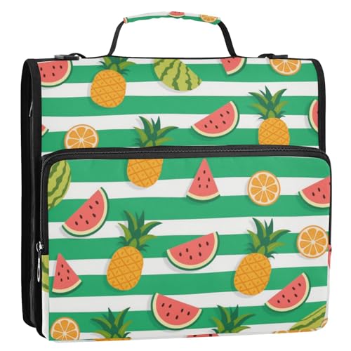 Cartera Portátil Ringbuch mit Reißverschluss und Griff und abnehmbarem Schultergurt, inklusive Reißverschlusstasche, Dokumenten-Organizer für Schule/Büro, Grün / Weiß gestreift Cartera Portátil Ringbuch mit Reißverschluss und Griff und abnehmbarem Schultergurt, inklusive Reißverschlusstasche, Dokumenten-Organizer für Schule/Büro, Grün / Weiß gestreift von Amooorous