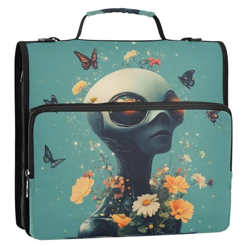 Cartoon Aliens Science – Fiction- und Fantasy-Stil, 3 Ringe, Organizer mit Gurt, mehrere Taschen, Schulordner, Organizer für Schulorganisatoren, de Carteras Cartoon Aliens Science – Fiction- und Fantasy-Stil, 3 Ringe, Organizer mit Gurt, mehrere Taschen, Schulordner, Organizer für Schulorganisatoren, de Carteras von Amooorous