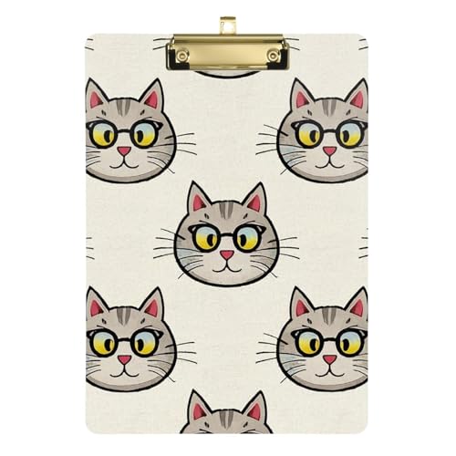 Cartoon Can Love Glasses of Grey Cat A4 Klemmbrett, niedliches Klemmbrett, Ordner, Organizer, Kunststoff, für Fußball, Softball, Coaching, Tabla para escribir Größe 22,9 x 30,5 cm Cartoon Can Love Glasses of Grey Cat A4 Klemmbrett, niedliches Klemmbrett, Ordner, Organizer, Kunststoff, für Fußball, Softball, Coaching, Tabla para escribir Größe 22,9 x 30,5 cm von Amooorous
