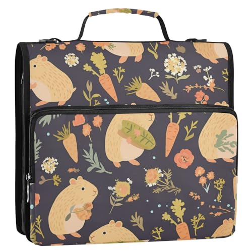 Cartoon Capybara Ringbuch mit 3 Ringen, Reißverschluss, mit Schultergurt, mehrere Taschen, Dokumenten-Organizer, Tasche für Schule, Clip de Cremallera Resistente Cartoon Capybara Ringbuch mit 3 Ringen, Reißverschluss, mit Schultergurt, mehrere Taschen, Dokumenten-Organizer, Tasche für Schule, Clip de Cremallera Resistente von Amooorous