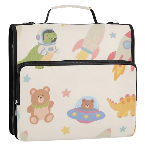 Cartoon Cute Dinosaurier Raketen 3,8 cm 3 Ringe Ordner mit extra Taschen mit Schultergurt Wasserdicht Schulbedarf Organizer für Büro Schule Clip de Cremallera escolar Cartoon Cute Dinosaurier Raketen 3,8 cm 3 Ringe Ordner mit extra Taschen mit Schultergurt Wasserdicht Schulbedarf Organizer für Büro Schule Clip de Cremallera escolar von Amooorous
