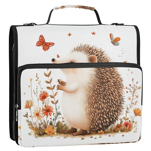 Cartoon-Igel-Organizer mit 3 Ringen, Büroordner mit Schultergurt und Griff, leicht zu tragen, mit Reißverschluss, geeignet für Mittelschule, Paquete de gestión de documentos Cartoon-Igel-Organizer mit 3 Ringen, Büroordner mit Schultergurt und Griff, leicht zu tragen, mit Reißverschluss, geeignet für Mittelschule, Paquete de gestión de documentos von Amooorous