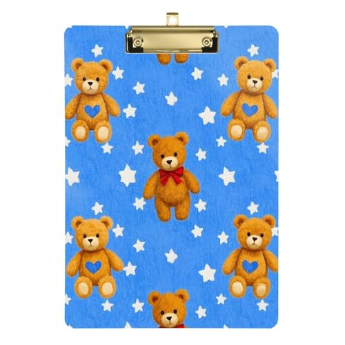 Cartoon-Klemmbrett mit niedlichem braunem Teddybär, A4, Küchenklemmbrett, Hartbrett für Schüler, Mädchen, Kinder, Lehrer, Klemmbrett, Tische, Para, Escribir, Größe 22,9 x 30,5 cm Cartoon-Klemmbrett mit niedlichem braunem Teddybär, A4, Küchenklemmbrett, Hartbrett für Schüler, Mädchen, Kinder, Lehrer, Klemmbrett, Tische, Para, Escribir, Größe 22,9 x 30,5 cm von Amooorous
