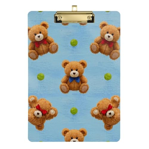 Cartoon-Klemmbrett mit niedlichem braunem Teddybär, A4, niedliches hängendes Klemmbrett, Organizer, transparent, für Krankenpfleger, Studenten, Handel, Quest, Tabla para escribir Größe 22,9 x 30,5 cm Cartoon-Klemmbrett mit niedlichem braunem Teddybär, A4, niedliches hängendes Klemmbrett, Organizer, transparent, für Krankenpfleger, Studenten, Handel, Quest, Tabla para escribir Größe 22,9 x 30,5 cm von Amooorous