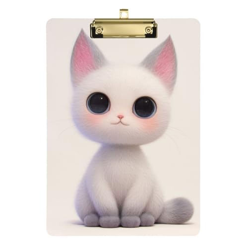 Cartoon-Klemmbrett mit niedlicher weißer Katze, A4, mit Ordner, Mädchen-Klemmbrett, Standardloch für Hausaufgaben, Kindertabla, Para, Escribir, Größe 22,9 x 30,5 cm Cartoon-Klemmbrett mit niedlicher weißer Katze, A4, mit Ordner, Mädchen-Klemmbrett, Standardloch für Hausaufgaben, Kindertabla, Para, Escribir, Größe 22,9 x 30,5 cm von Amooorous