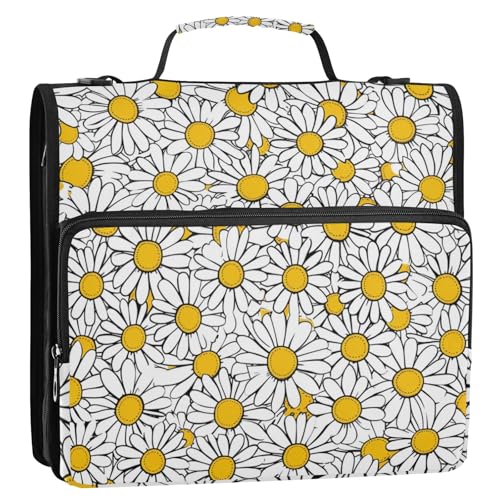 Cartoon-Organizer mit niedlichen, bunten Donuts, 3 Ringe, 3,8 cm, Ordner-Organizer mit Griff, mehrere Taschen, Dokumenten-Aufbewahrungstasche, geeignet für Mittelschule, Cremallera de Carpeta von Amooorous