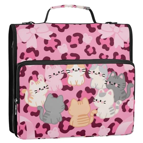 Cartoon Pink Leopard Katzen Fliege 3,8 cm 3-Ringe Schule Reißverschluss Ordner mit Gurt inklusive Reißverschlusstasche Dokumente Dateien Aufbewahrungstasche für Mittelschule Gestor de documentos Cartoon Pink Leopard Katzen Fliege 3,8 cm 3-Ringe Schule Reißverschluss Ordner mit Gurt inklusive Reißverschlusstasche Dokumente Dateien Aufbewahrungstasche für Mittelschule Gestor de documentos von Amooorous
