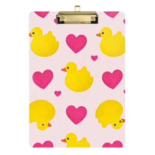 Cartoon niedliche gelbe Ente Liebe A4 Klemmbrett Ordner Krankenschwester Pocket Klemmbrett Wasserdicht für Krankenpfleger Student Trade Quest Tablas para escribir Größe 9 x 12 von Amooorous