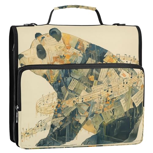 Collage Art Panda Music Score Beige 3,8 cm 3 Ringe Ordner Reißverschluss mit Gurt Multi-Pocket Schulordner Organizer für Schule und Büro Clip de cremallera resistente Collage Art Panda Music Score Beige 3,8 cm 3 Ringe Ordner Reißverschluss mit Gurt Multi-Pocket Schulordner Organizer für Schule und Büro Clip de cremallera resistente von Amooorous
