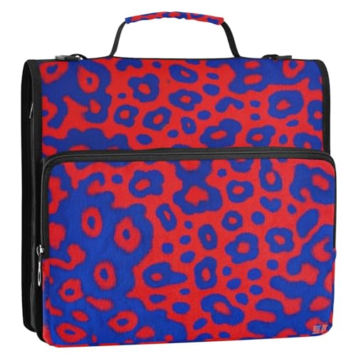 Cremallera de carpeta Ordner mit 3 Ringen, Reißverschluss, Schultergurt und Griff, tragbar, mit mehreren Taschen, 3,8 cm, Blau und Rot Cremallera de carpeta Ordner mit 3 Ringen, Reißverschluss, Schultergurt und Griff, tragbar, mit mehreren Taschen, 3,8 cm, Blau und Rot von Amooorous
