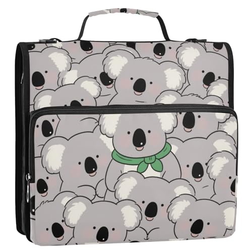 Cremallera de carpeta Organizer mit 3 Ringen, niedliches Cartoon-Koala-Grau, 3,8 cm, mit Schultergurt und Griff, mehrere Taschen, Dokumenten-Organizer für Schule und Büro Cremallera de carpeta Organizer mit 3 Ringen, niedliches Cartoon-Koala-Grau, 3,8 cm, mit Schultergurt und Griff, mehrere Taschen, Dokumenten-Organizer für Schule und Büro von Amooorous