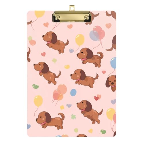 Crown Brown Dogs Bunte Luftballons, A4, Arbeitsklemmbrett, Haken, transparent, für Softball-Trainer, Klemmbrett, Lehrer, Tabla para escribir con Clip, Größe 22,9 x 30,5 cm Crown Brown Dogs Bunte Luftballons, A4, Arbeitsklemmbrett, Haken, transparent, für Softball-Trainer, Klemmbrett, Lehrer, Tabla para escribir con Clip, Größe 22,9 x 30,5 cm von Amooorous